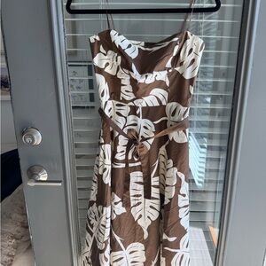 BCBGMaxazria Leaf Print Midi Dress Size 6